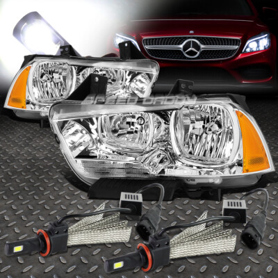 ХРОМИРОВАННАЯ ФАРА КОРПУСА + ЯНТАРНЫЙ УГОЛОК + БЕЛАЯ СВЕТОДИОДНАЯ СИСТЕМА 6000K ДЛЯ ЗАРЯДНОГО УСТРОЙСТВА 11-14