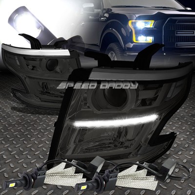 ДЫМЧАТАЯ ФАРА ПРОЕКТОРА С ПРОЗРАЧНОЙ БОКОВОЙ ЧАСТЬЮ + СКРЫТЫЙ СВЕТОДИОД 6000K ДЛЯ 15-17 TAHOE /SUBURBAN