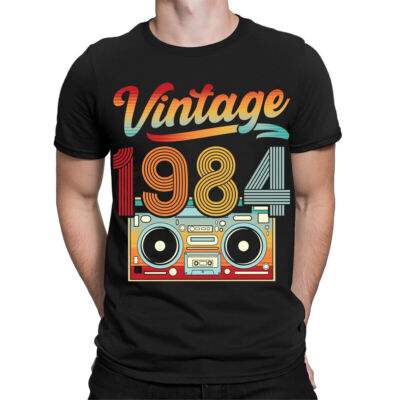 Vintage 1984 Cassette 41st Birthday Party Gift Hombres Mujeres Camisetas Top ...