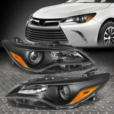 ДЛЯ 15-17 TOYOTA CAMRY ЧЕРНЫЙ КОРПУС ЯНТАРНАЯ УГЛОВАЯ ФАРА ПРОЕКТОРА ФАРЫ ГОЛОВНОГО СВЕТА