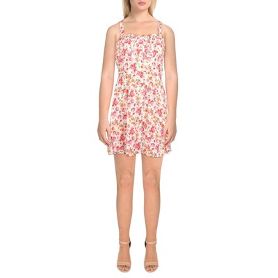 Женское белое мини-сарафан на бретелях с оборками Trixxi S BHFO 1359