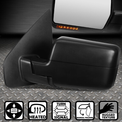 ДЛЯ 04-14 F150 POWER+ ОБОГРЕВ+ СВЕТОДИОДНАЯ СИГНАЛЬНАЯ ЛАМПА БУКСИРОВОЧНОЕ ЗЕРКАЛО ЗАДНЕГО ВИДА СЛЕВА