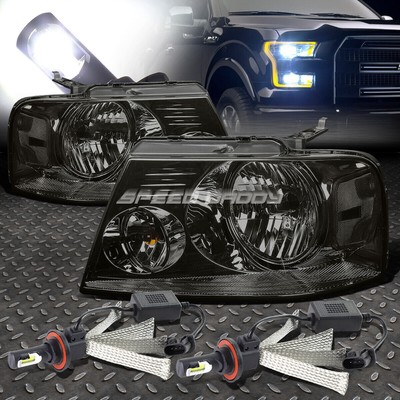 ЗАКОПЧЕННЫЙ КОРПУС ФАРЫ С ПРОЗРАЧНЫМ УГЛОМ НАКЛОНА + БЕЛАЯ СВЕТОДИОДНАЯ СИСТЕМА 6000K ДЛЯ 04-08 F150