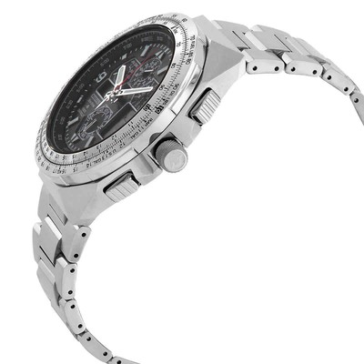 Pre-owned Citizen Promaster Skyhawk A-t Perpetual Chronograph Gmt Analog-digital Black