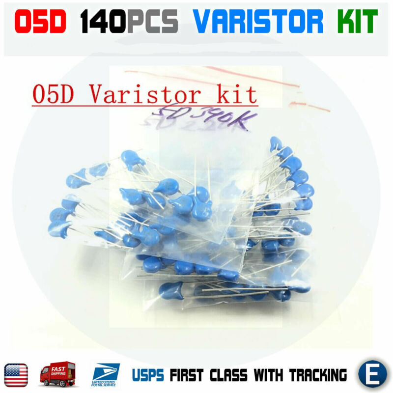 140pcs 05D Varistor Kit Metal Oxide Voltage Dependent Resistor 14 values x 10pcs