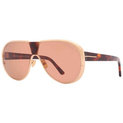 Pre-owned Tom Ford Vincenzo Brown Pilot Men's Sunglasses Ft1072 30e 64 Ft1072 30e 64