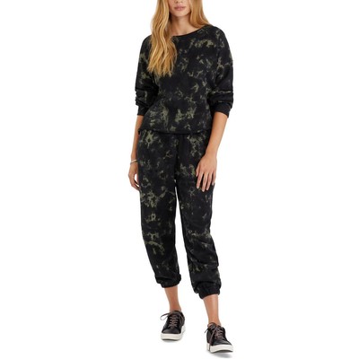 

Sanctuary Womens Perfect Green Укороченная удобная толстовка Loungewear  BHFO 4246, Earth camo