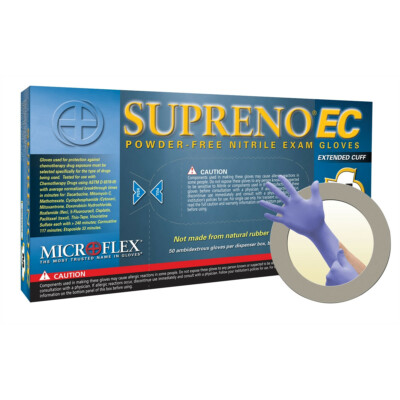 5-10 Boxes Microflex Supreno EC MFXSEC375L Extended Cuff Nitrile Gloves Large