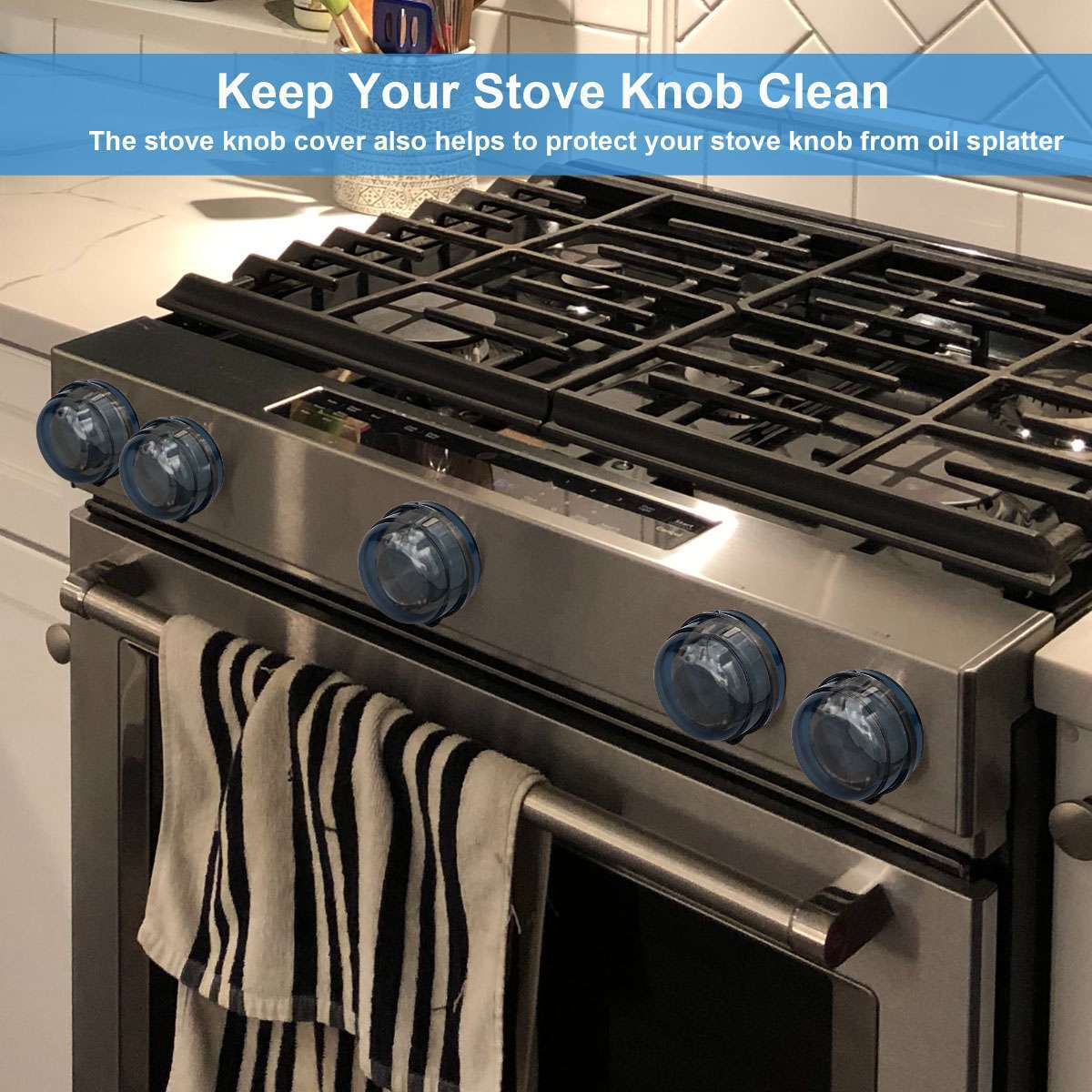 5Pcs Adhesives Stove Knob Safety Covers Child Proof Lock for Kids Toddlers Baby