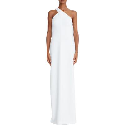 Halston Womens Brianna Crepe Вечернее платье макси на одно плечо BHFO 6404