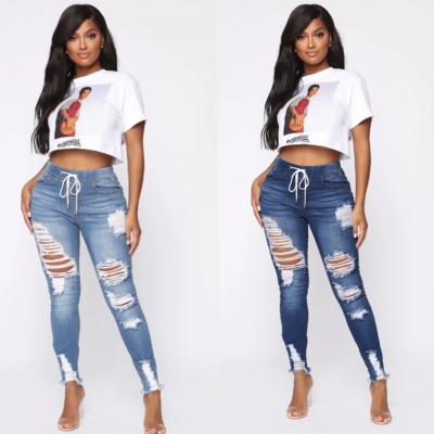 Ripped jeans deals with rubber shoes