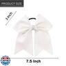 Large Glitter White Cheer bow, Hipcheer 8 Inch Large Jumbo Cheer Hair Bows Ponytail Holder Elastic Band Handmade for Cheerleaders Teen Girls College Sports (GlitterWhite)