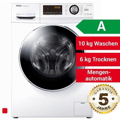 Haier HWD100-BP14636 Waschtrockner Weiß Waschmaschine 10kg Waschen 6kg Trocknen