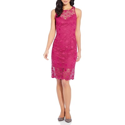 

Женское кружевное вечернее платье до колена Adrianna Papell BHFO 4501, Bright azalea