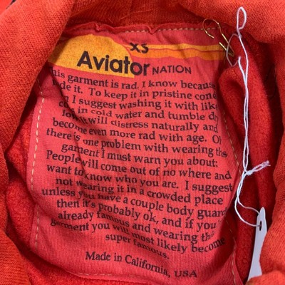 Pre-owned Aviator Nation Bolt Stitch Repeat Relaxed Hoodie Women's Size Xs Red