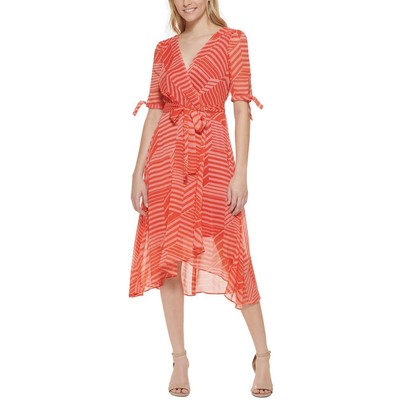 

Женское красное дневное платье миди с запахом Tommy Hilfiger Petites  BHFO 7221, Bloom grenadine