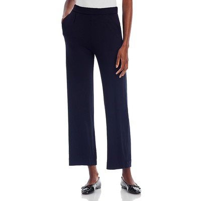 Majestic Filatures Womens Black Stretch Cropped Straight Leg Pants 4 BHFO 7151