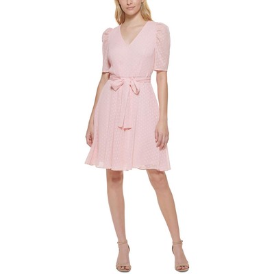 

Женское розовое шифоновое платье с расклешенной юбкой Tommy Hilfiger Petites  BHFO 5983, Ballerina pink