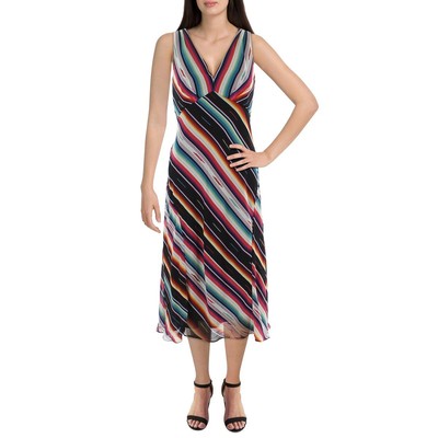 

Женское черное платье миди с принтом Lauren Ralph Lauren  BHFO 0284, Black multi