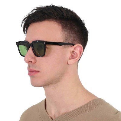 Pre-owned Tom Ford Marco Green Square Men's Sunglasses Ft0646 01n 53 Ft0646 01n 53