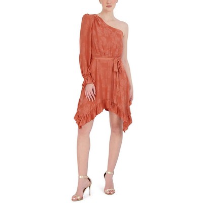 BCBGMAXAZRIA Женское оранжевое вечернее платье с цветочным рисунком для коктейлей и вечеринок 6 BHFO 5452