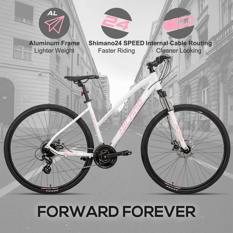 Hiland 700C Road Bike, Racing Bike City Commuting Road Bicycle with 14 Speeds Dr