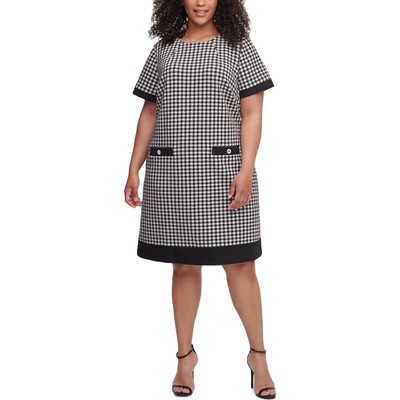 

Tommy Hilfiger Womens Black-Ivory Office Wear to Work Dress Plus  BHFO 7549