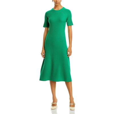 Private Label Womens Green Cashmere Ribbed Midi Sweaterdress M BHFO 9888