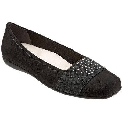 

Черные женские туфли на плоской подошве из искусственной кожи Trotters Samantha 7 Medium (B,M) BHFO 7008, Black micro