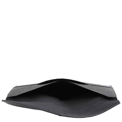 Pre-owned Montblanc Meisterstuck Black Leather 4810 Envelope Pouch 130921