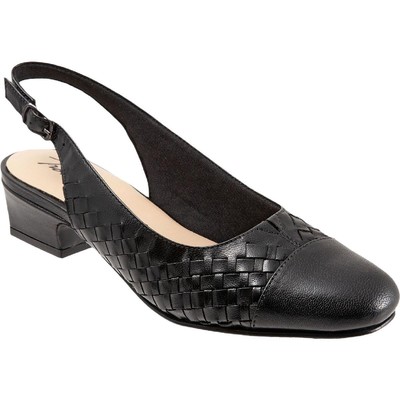

Женские туфли Trotters Dea Woven Black Slingback Heels 9.5 Medium (B,M) BHFO 2568, Черный
