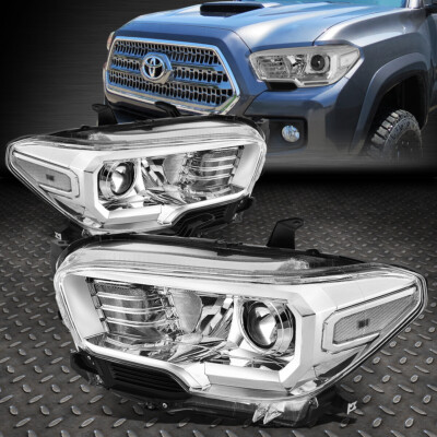 ДЛЯ 16-20 TOYOTA TACOMA ХРОМИРОВАННЫЙ КОРПУС ПРОЗРАЧНАЯ УГЛОВАЯ ФАРА ПРОЕКТОРА НАЛОБНЫЙ ФОНАРЬ