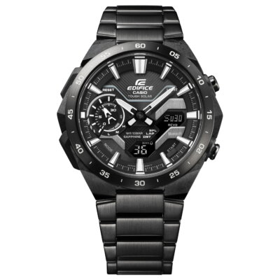 Pre-owned Casio Edifice Windflow Ecb-2200ydc-1ajf Black Bluetooth Men's Watch In Box