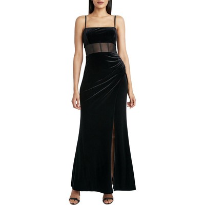 

Женское бархатное вечернее платье без рукавов с бюстье BCBG Max Azria Kai, Черный
