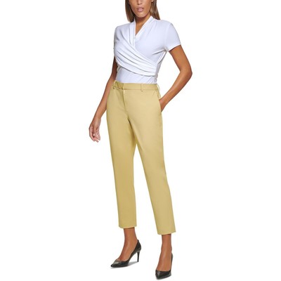 

Женские тканые брюки до щиколотки DKNY Essex со средней посадкой Petites BHFO 0666, Желтый, Essex