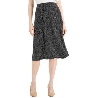 Повседневная юбка А-силуэта из ч/б трикотажа в горошек Kasper Womens L BHFO 2877