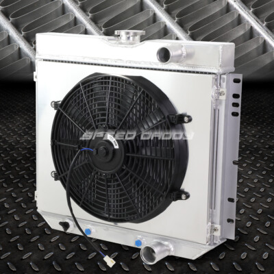 ДЛЯ 67-70 FORD MUSTANG/FALCON 3-РЯДНЫЙ ГОНОЧНЫЙ РАДИАТОР С АЛЮМИНИЕВЫМ СЕРДЕЧНИКОМ + КОЖУХ ВЕНТИЛЯТОРА 12 В