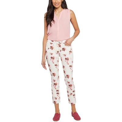 

Женские белые узкие джинсы до щиколотки с карманами и принтом NYDJ  BHFO 1851, Bonnieux