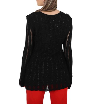Pre-owned Saint Laurent Ladies Multicolor Sequin-embellished Layered Jumper, Size Small