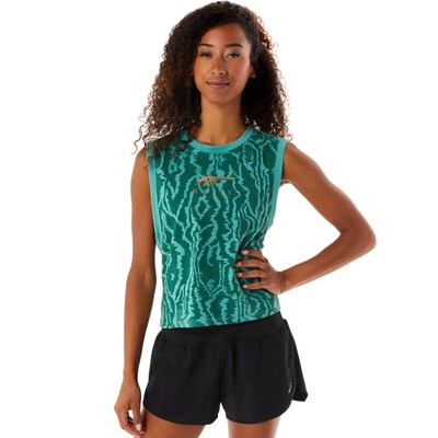 

Женская спортивная одежда ASICS ALLOVER PRINTED MUSCLE CROP 2032C621, Sage heather, 2032C621