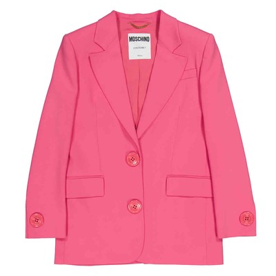 Pre-owned Moschino Fuschia Single-breasted Blazer Jacket, Brand Size 40 (us Size 6) In Pink