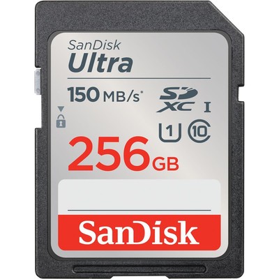 Карта памяти SanDisk 256 ГБ Ultra UHS-I SDXC, скорость чтения 150 МБ/с #SDSDUNC-256G-AN6IN