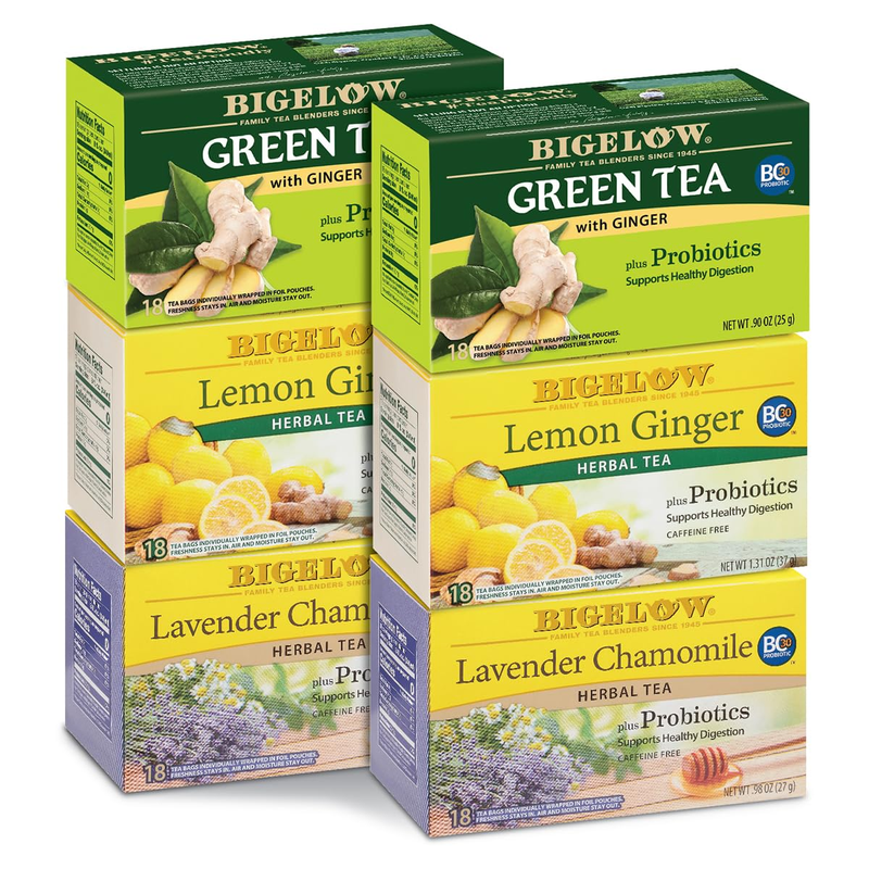 Bigelow Benefits Wellness Teas Variety Pack, Mixed Caffeinated Green Matcha & Ca