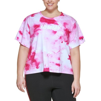 

Женский укороченный топ Tommy Hilfiger Sport разноцветного цвета с принтом тай-дай  BHFO 6189, Tie-dyed electric magenta