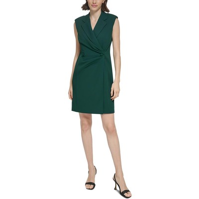 Женское платье-футляр с зеленым воротником Calvin Klein 12 BHFO 4022
