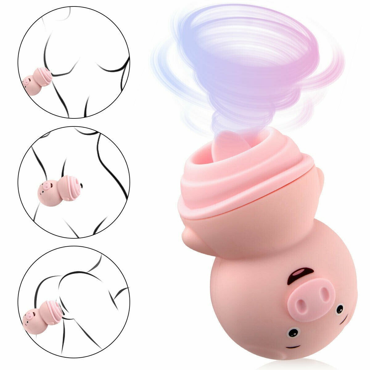 Licking Tongue Vibrating Pig Power Vibrator Clitoris Masturbation Nipple Massage - Picture 9 of 11
