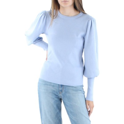 

Женский синий вязаный свитер с круглым вырезом и пышными рукавами Calvin Klein  BHFO 1616