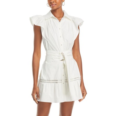 Ramy Brook Womens Marceline White Lace Cap Sleee Fit & Flare Dress XS BHFO 8322