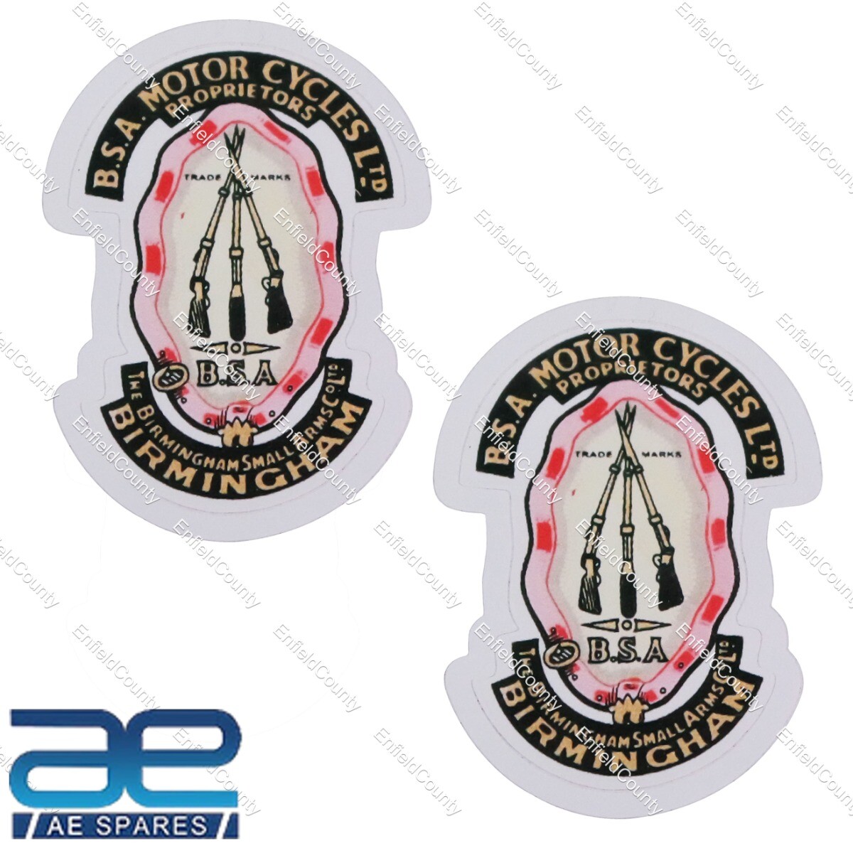 Birmingham Sticker BSA Motorcycles Ltd Trade Marks 2 Units  