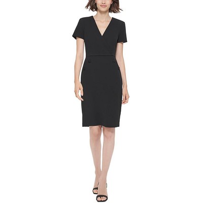 Calvin Klein Womens Knit Short Sleeves Work Sheath Dress BHFO 9604